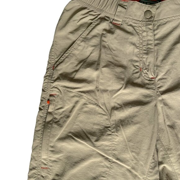 LL Bean Womens Nylon Cropped Hiking Pants Size 6 Beige Cinch Leg Gorpcore Trail - Picture 3 of 7